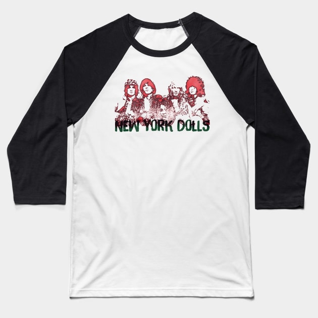 New York Dolls Baseball T-Shirt by HAPPY TRIP PRESS